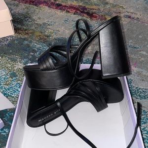 Black platform sandals
